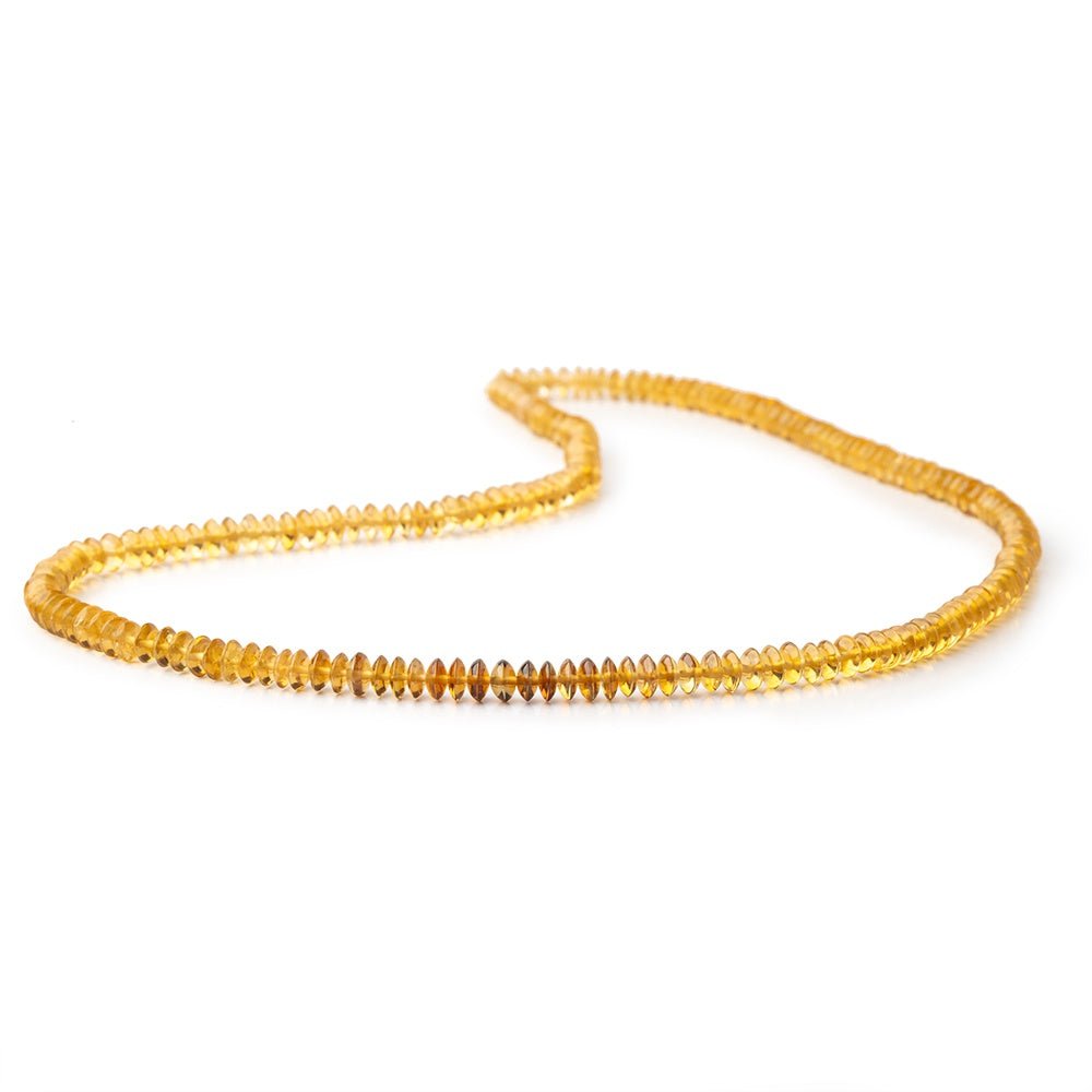 4.5mm Golden Tourmaline Plain Rondelle Beads 16 inch 190 pieces - Beadsofcambay.com