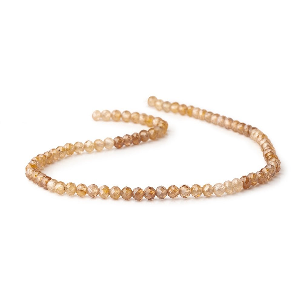 4.5mm Warm Brown Zircon Micro Faceted Rondelles 12 inch 80 Beads AA - Beadsofcambay.com