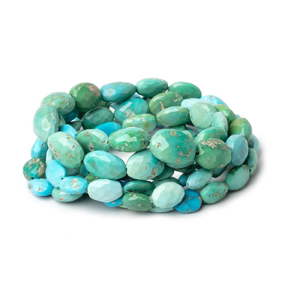 4.5x4-12.5x9.5mm Sleeping Beauty Turquoise Faceted Nuggets 17 inch 46 Beads - Beadsofcambay.com