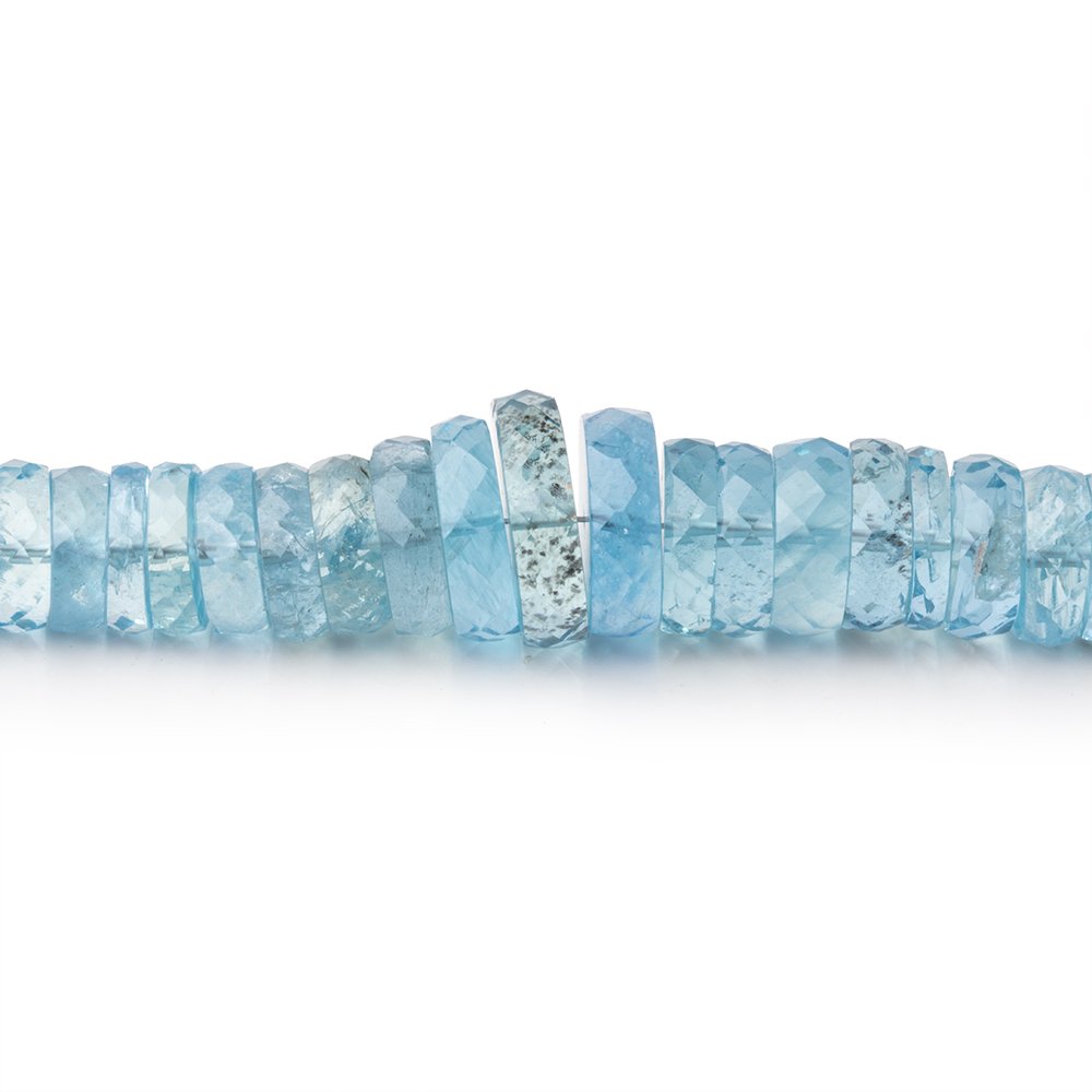 4-13mm Brazilian Aquamarine Faceted Heishi Beads 17.5 inch 175 pieces AAA - BeadsofCambay.com