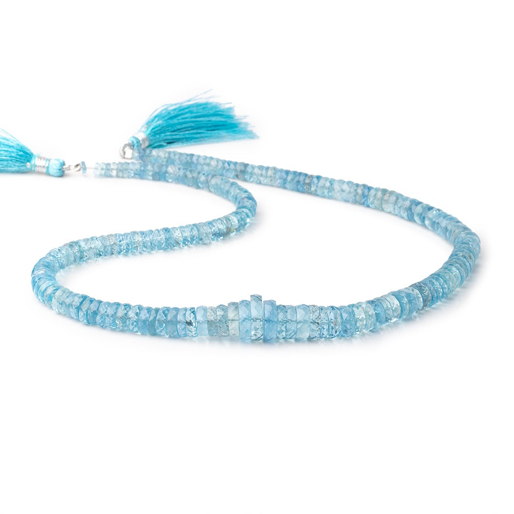 4-13mm Brazilian Aquamarine Faceted Heishi Beads 17.5 inch 175 pieces AAA - BeadsofCambay.com