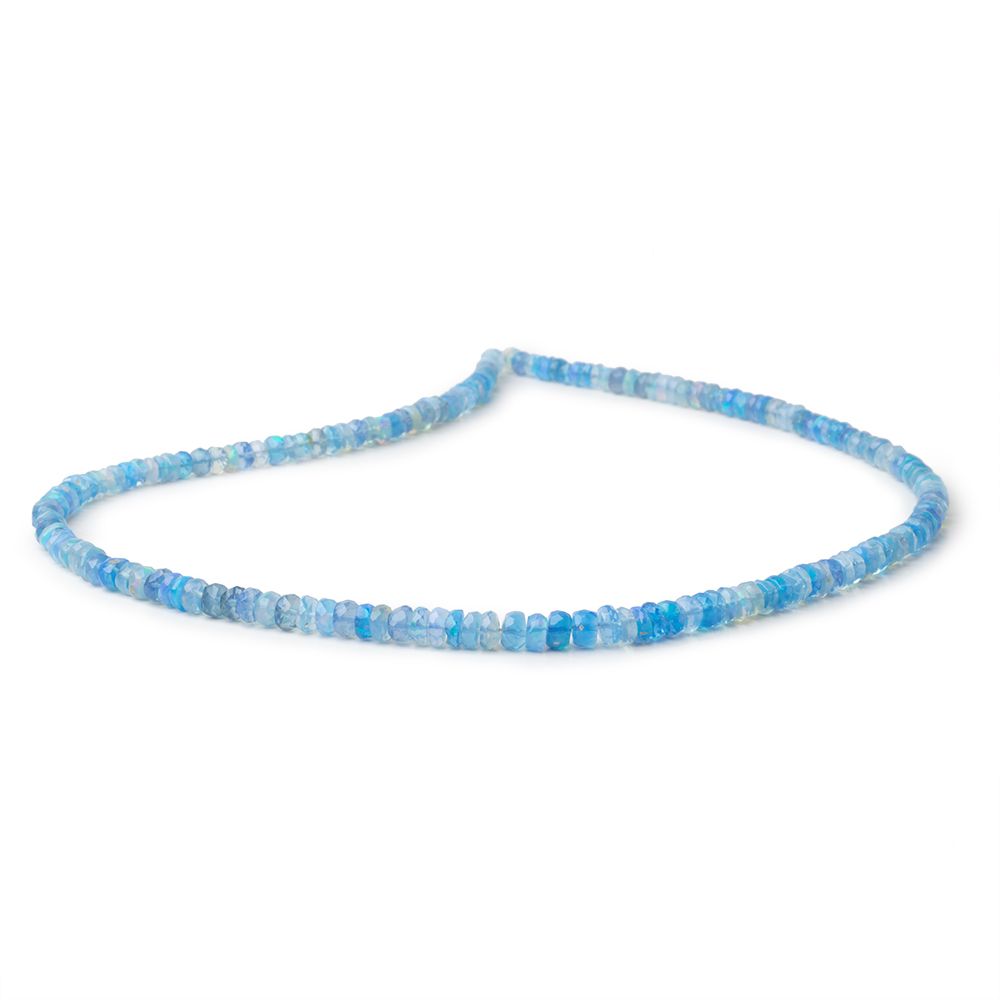 3.5-5.5mm Periwinkle Blue Ethiopian Opal Faceted Rondelles 16 inch 175 Beads AA - BeadsofCambay.com