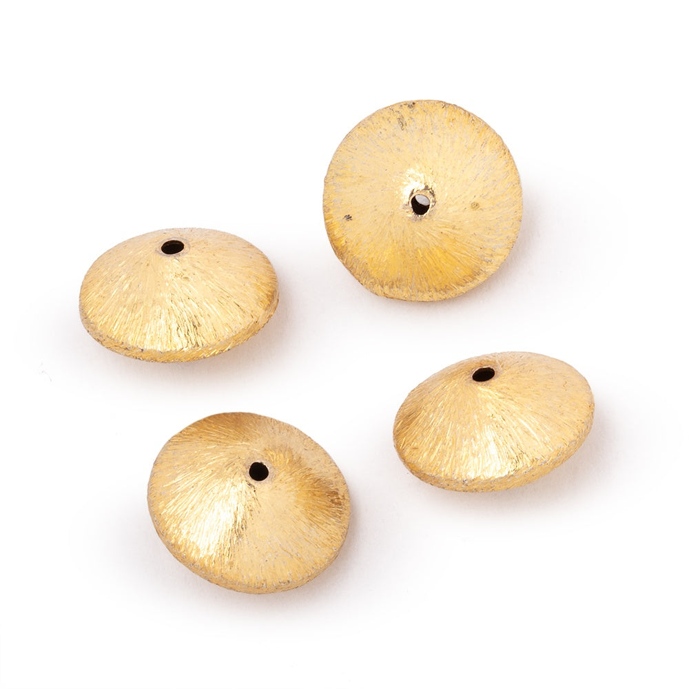 12mm Brushed Disc Bead Set of 4 - BeadsofCambay.com