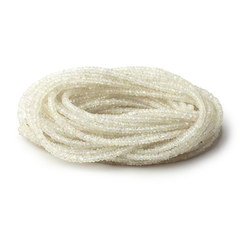 2-4mm Pale Yellow Sapphire Faceted Rondelle Beads 16 inch 227 pieces - BeadsofCambay.com