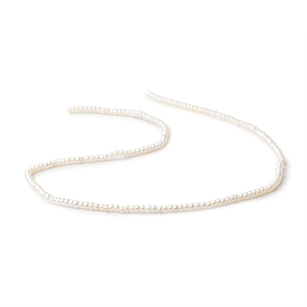 2.5mm Creamy White Off Round Freshwater Pearls 15.5 inch 190 Beads - BeadsofCambay.com