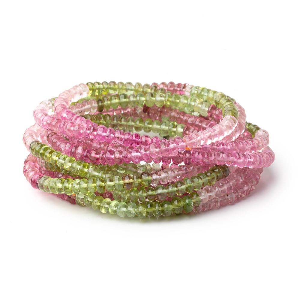 4mm Afghani Tourmaline Plain Rondelles 18 inch 200 Beads AAA - Beadsofcambay.com