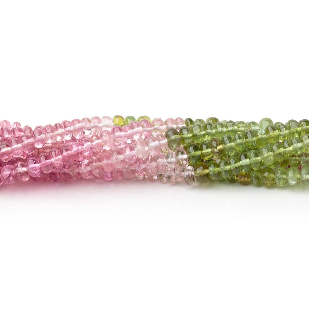 4mm Afghani Tourmaline Plain Rondelles 18 inch 200 Beads AAA - Beadsofcambay.com