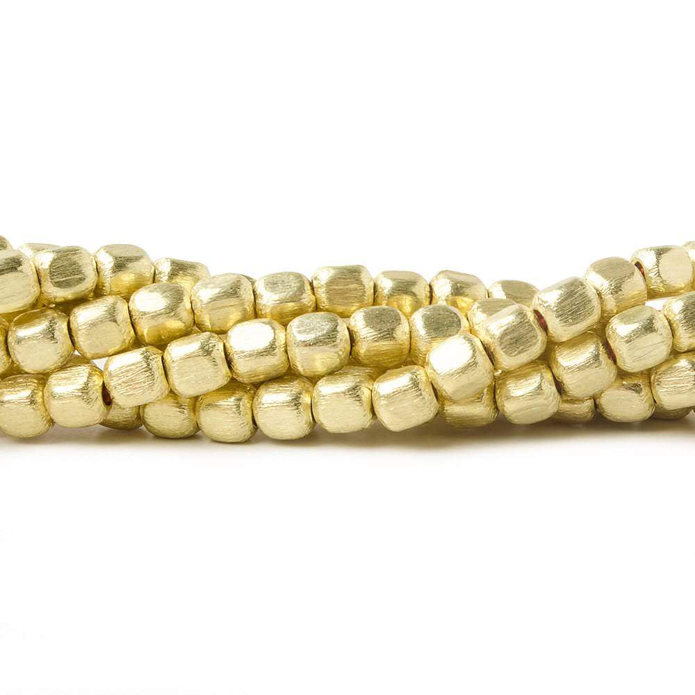 4mm Brushed Cube Beads with Rounded Corners - Beadsofcambay.com
