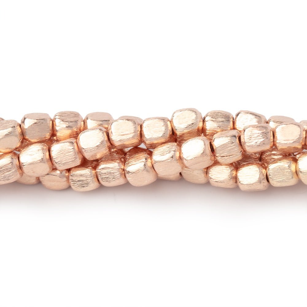 4mm Brushed Cube Beads with Rounded Corners - Beadsofcambay.com