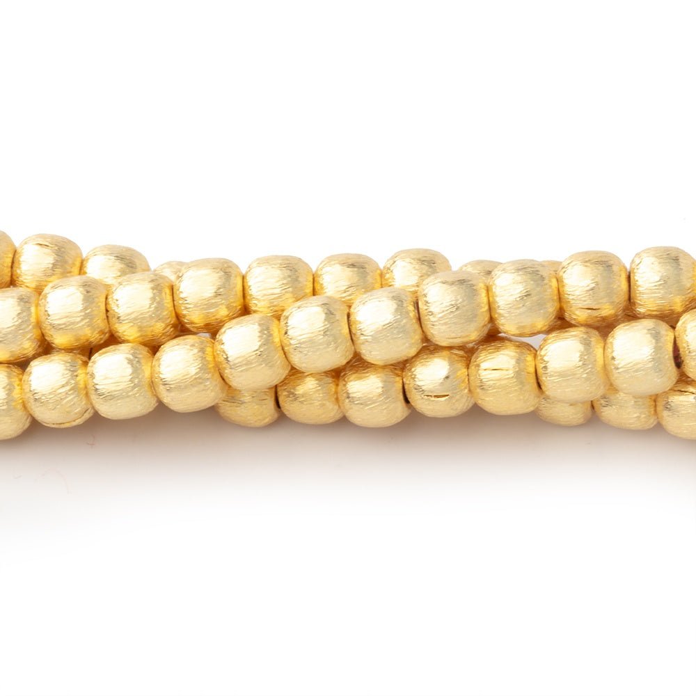4mm Brushed Round Beads - Beadsofcambay.com