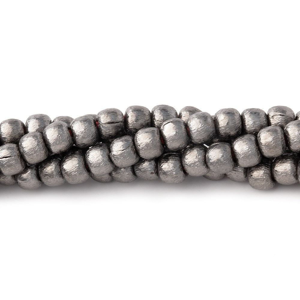 4mm Brushed Round Beads - Beadsofcambay.com