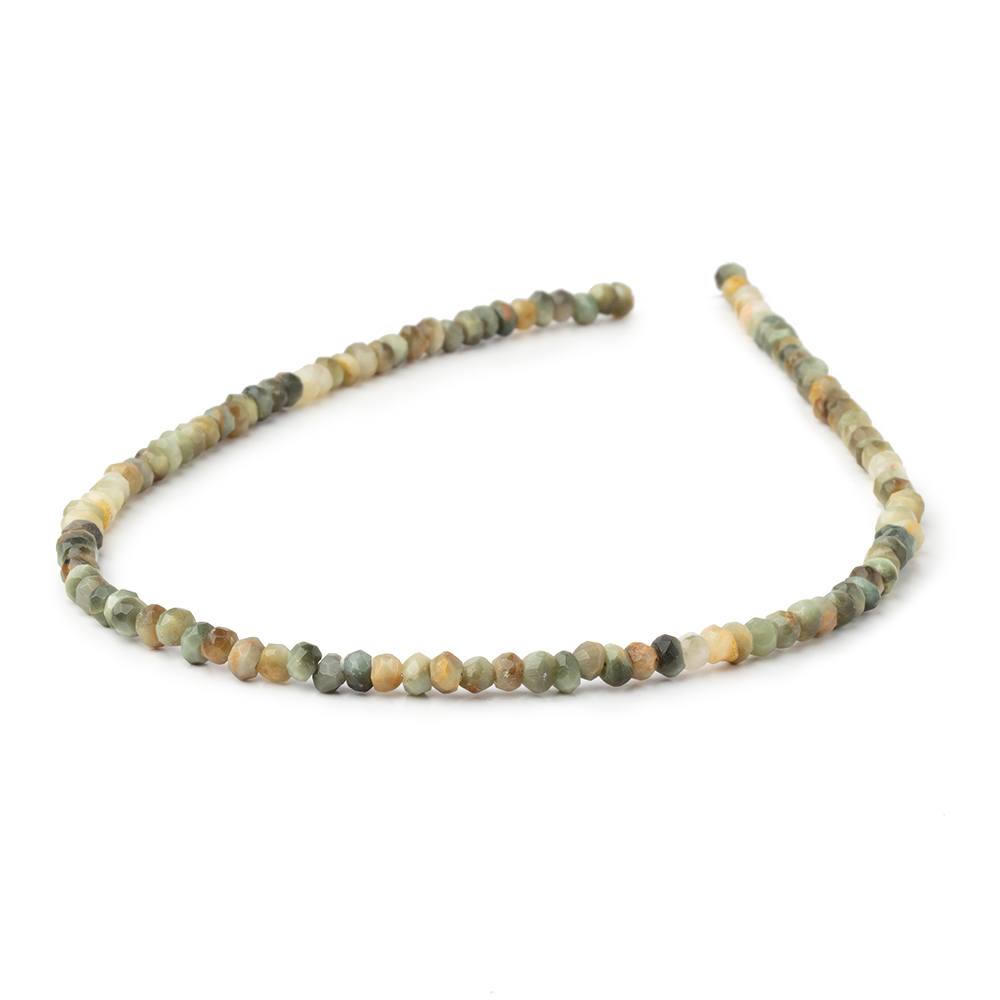 4mm Cat's Eye Quartz Faceted Rondelle 12.5 inches 112 Beads - Beadsofcambay.com