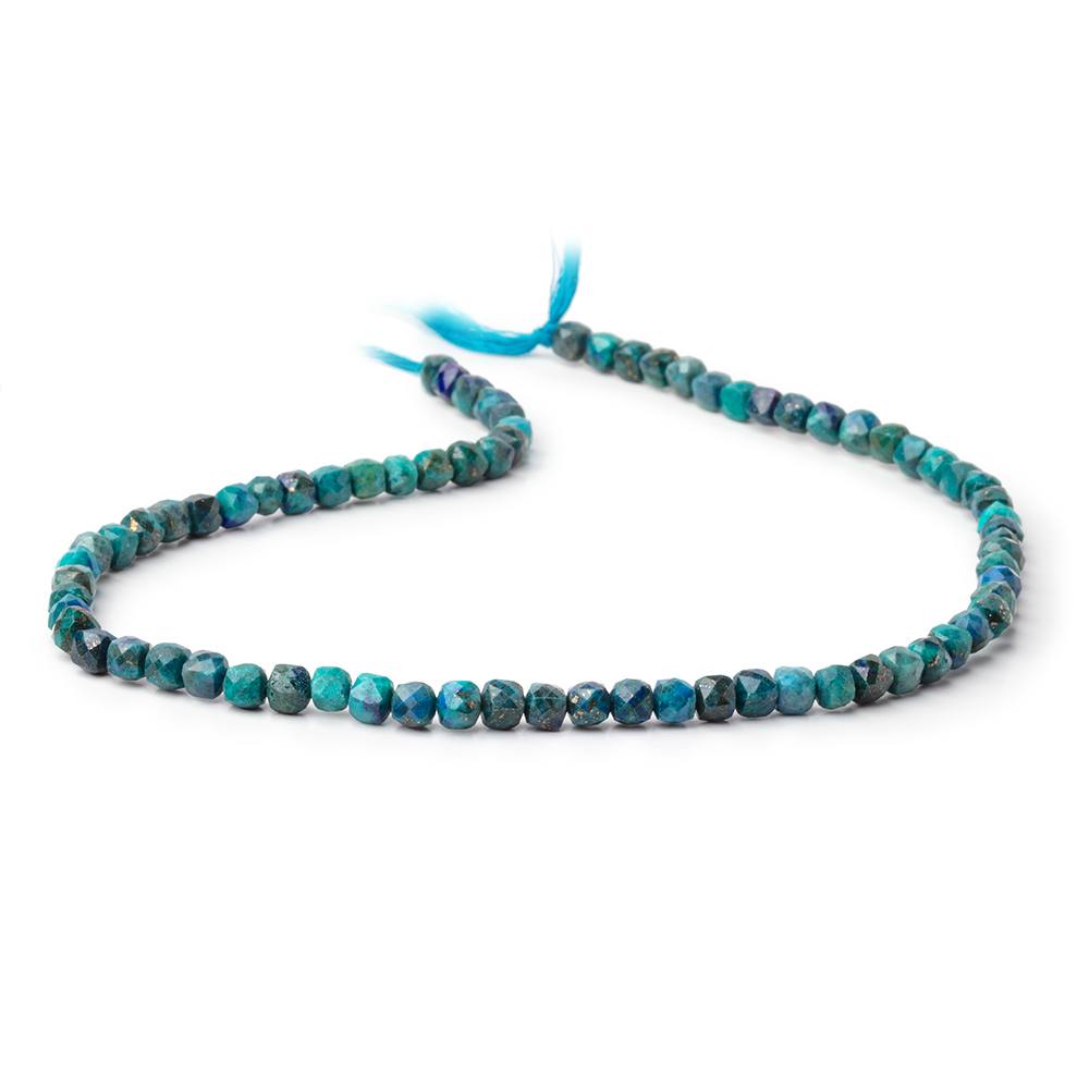 4mm Chrysocolla Micro Faceted Cube Beads 12.5 inch 138 pieces A - Beadsofcambay.com