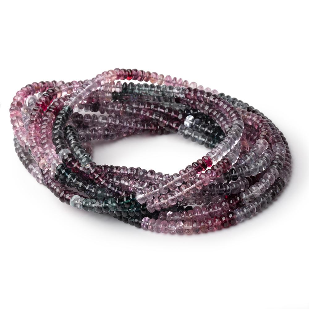 4mm Multi Color Spinel Plain Rondelle Beads 18 inch 175 pieces AAA - Beadsofcambay.com