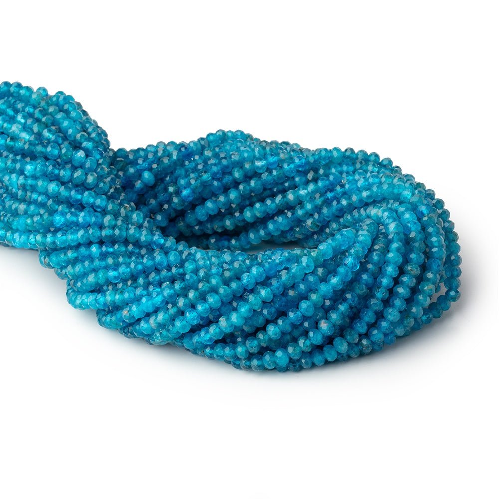 4mm Neon Apatite Micro Faceted Rondelle 15 inch 130 Beads AA - Beadsofcambay.com