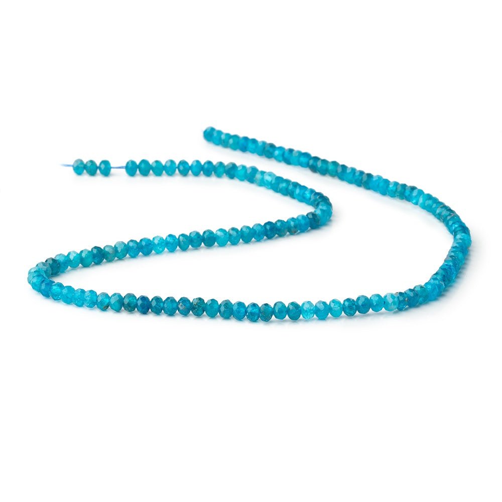 4mm Neon Apatite Micro Faceted Rondelle 15 inch 130 Beads AA - Beadsofcambay.com