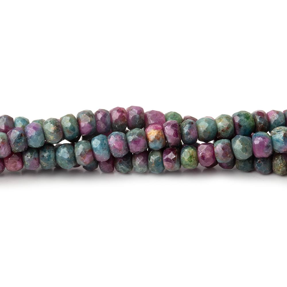 4mm Ruby in Kyanite Faceted Rondelle Beads 14 inch 128 pieces - Beadsofcambay.com