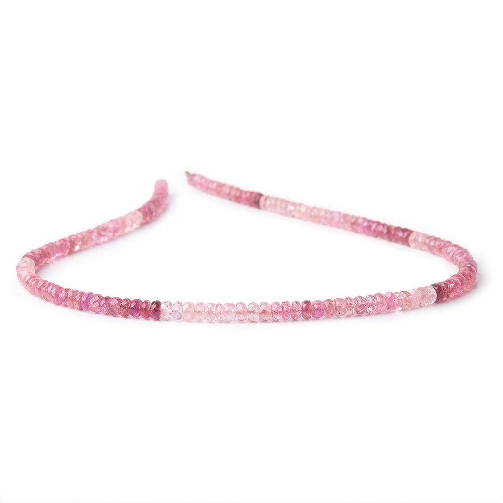 4mm Shaded Pink Tourmaline Faceted Rondelle 14 inch 154 Beads AA - Beadsofcambay.com