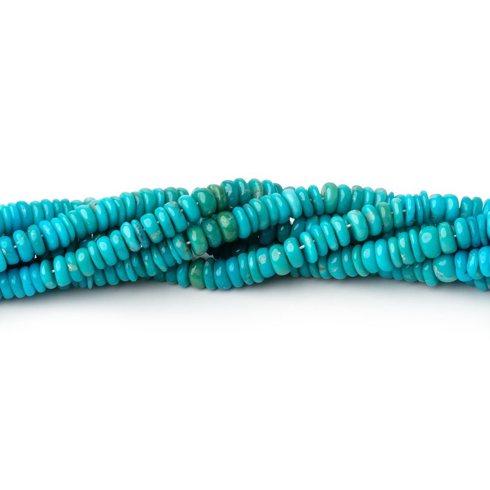 4mm Sleeping Beauty Turquoise Plain Heishi Beads 16 inch 296 pieces AA - Beadsofcambay.com