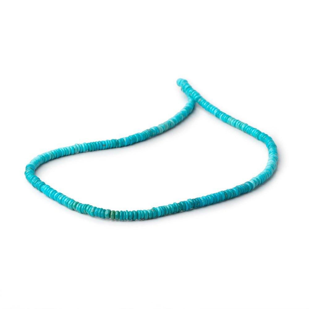 4mm Sleeping Beauty Turquoise Plain Heishi Beads 16 inch 296 pieces AA - Beadsofcambay.com