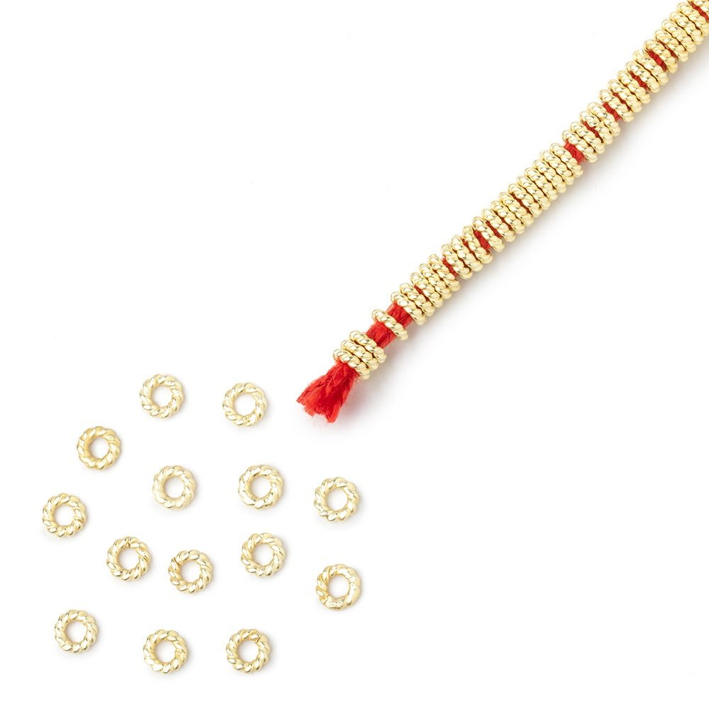 4mm Twisted Jump Rings on an 8 inch Strand - Beadsofcambay.com