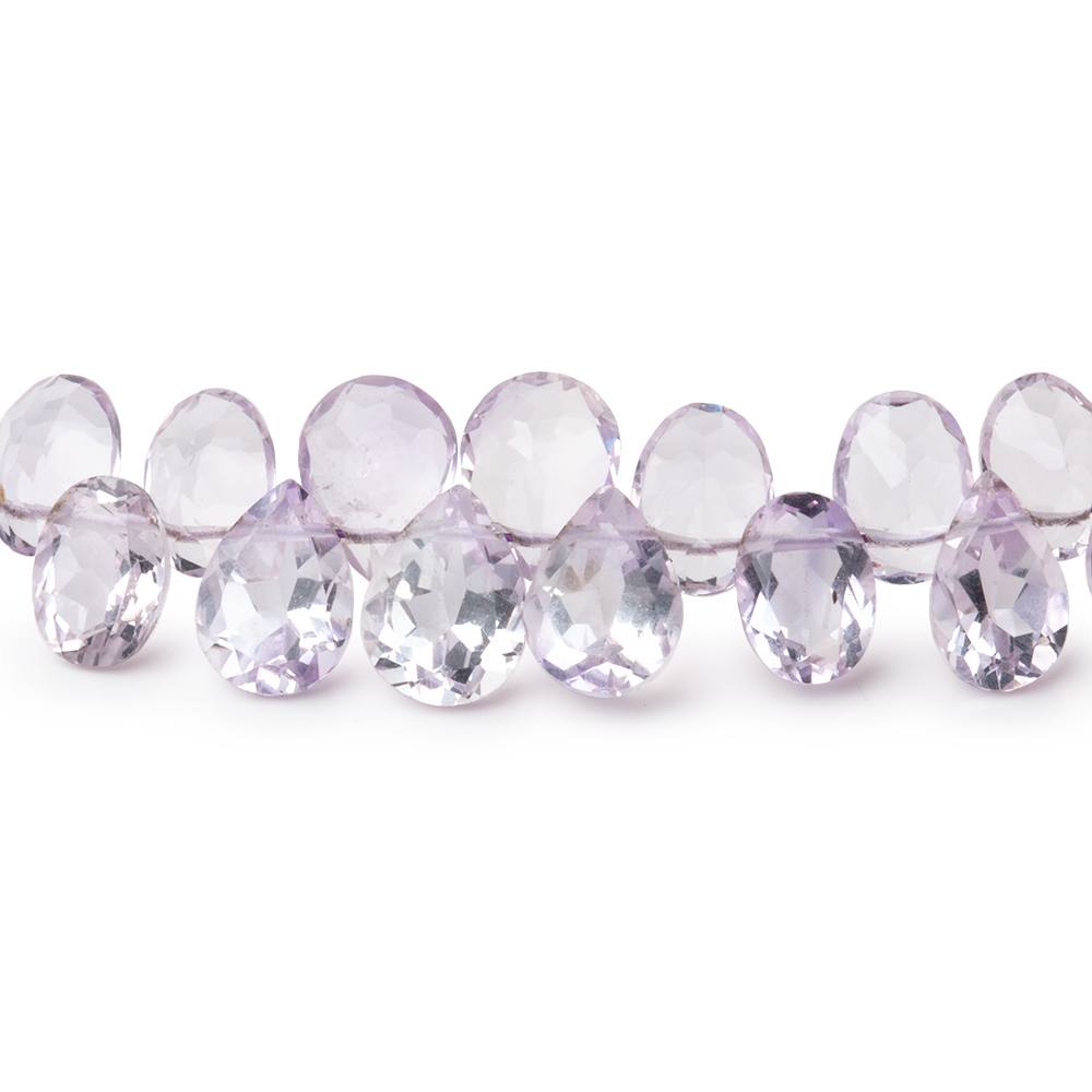 4x3 - 8x6mm Pink Amethyst Faceted Pear and Oval 4.5 inch 42 Beads AAA - Beadsofcambay.com