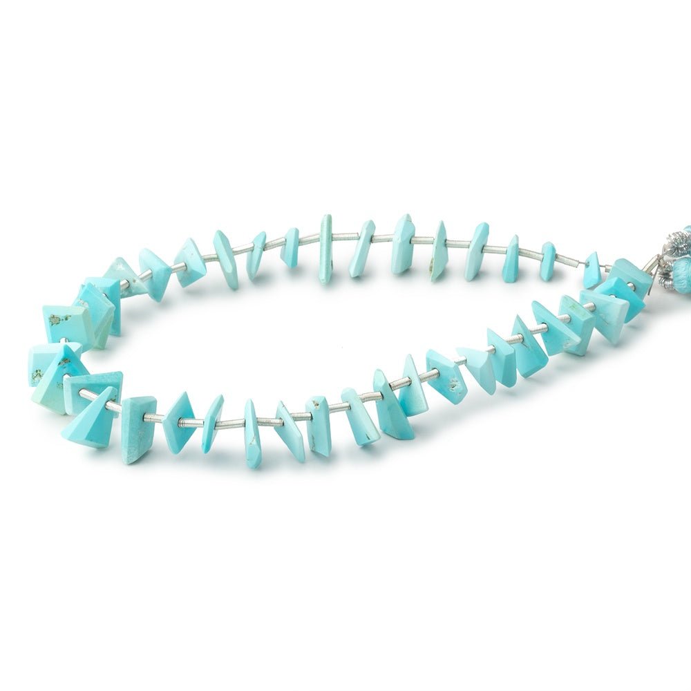 5 - 10mm Sleeping Beauty Turquoise Faceted Freeform Slice 8 inch 36 Beads - Beadsofcambay.com