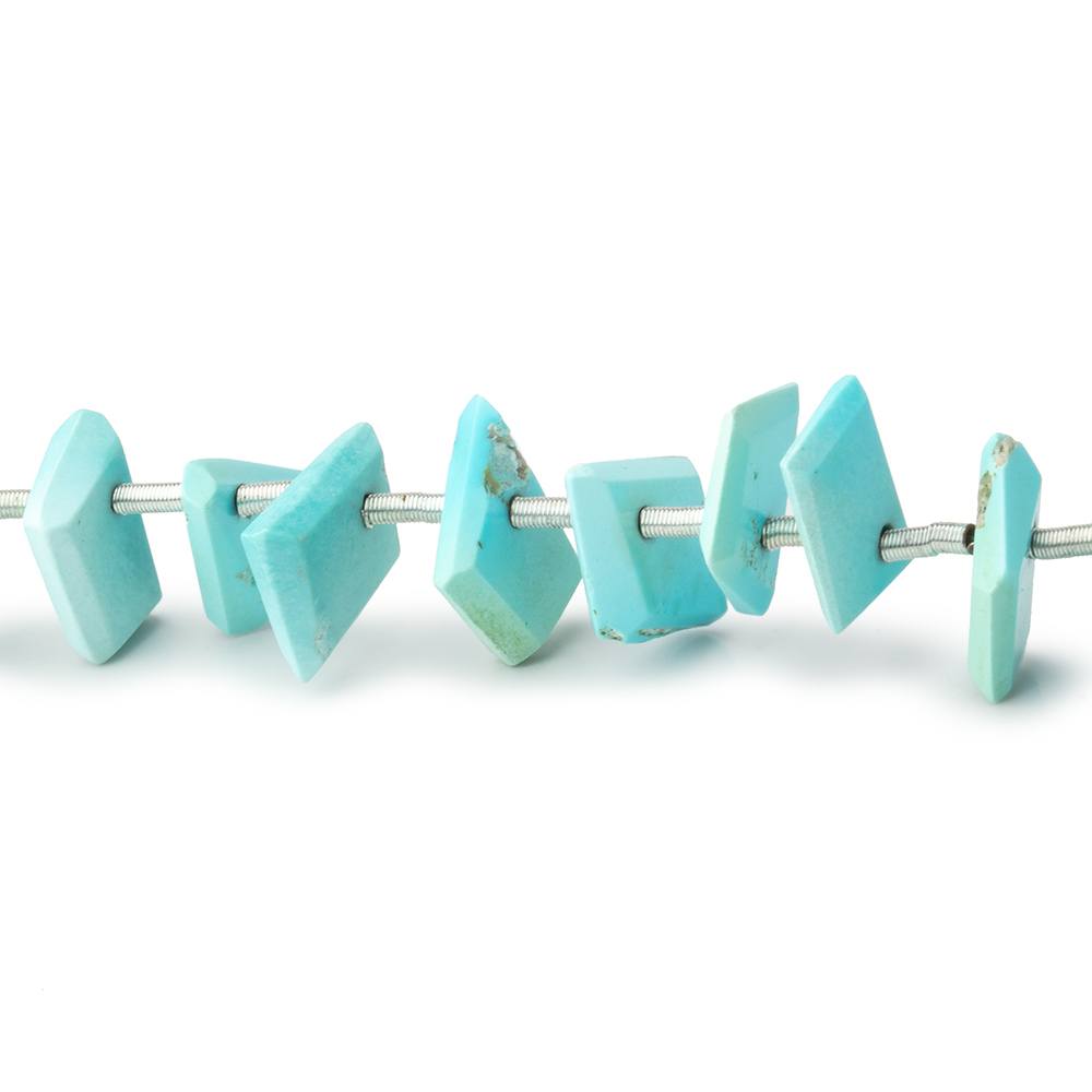 5 - 10mm Sleeping Beauty Turquoise Faceted Freeform Slice 8 inch 36 Beads - Beadsofcambay.com