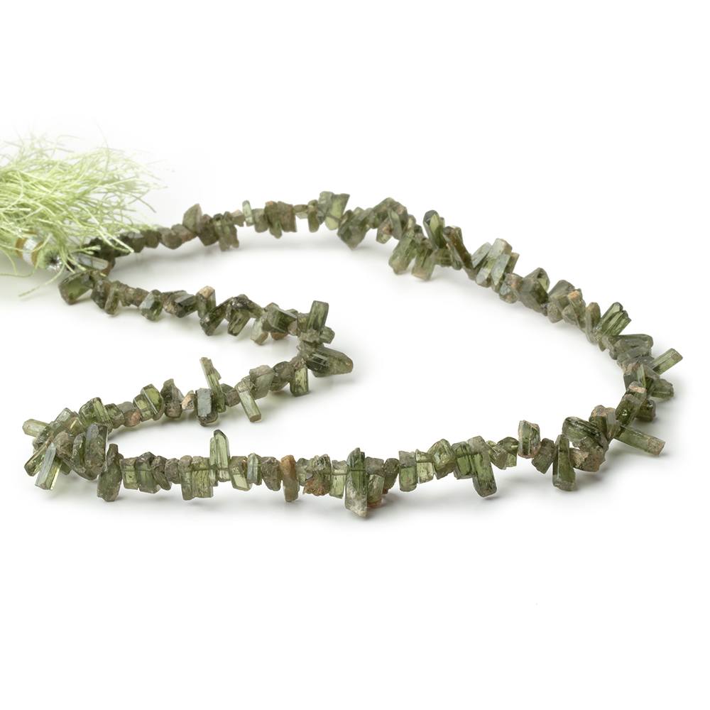 5 - 11mm Chrome Diopside Top Drilled Natural Crystals 16 inch 127 pieces - Beadsofcambay.com