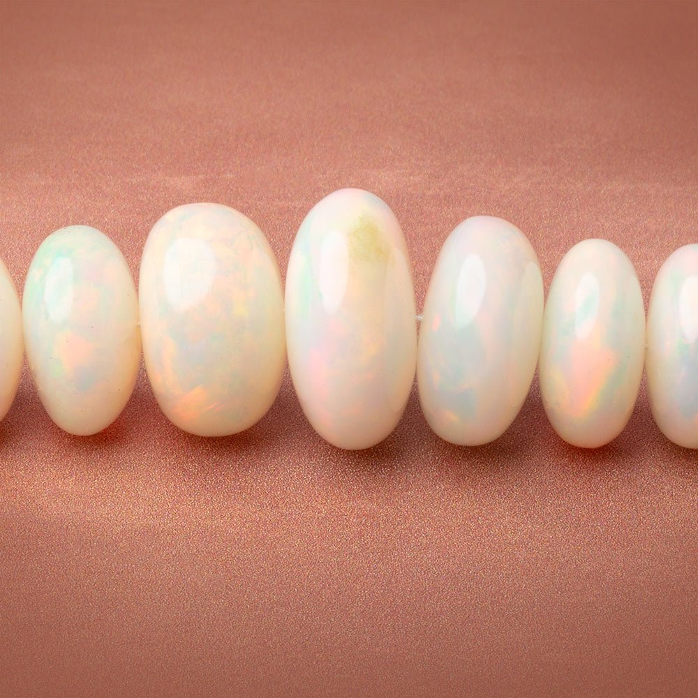 5 - 16mm Ethiopian Opal Plain Rondelle 20 inch 94 Beads AAA - Beadsofcambay.com