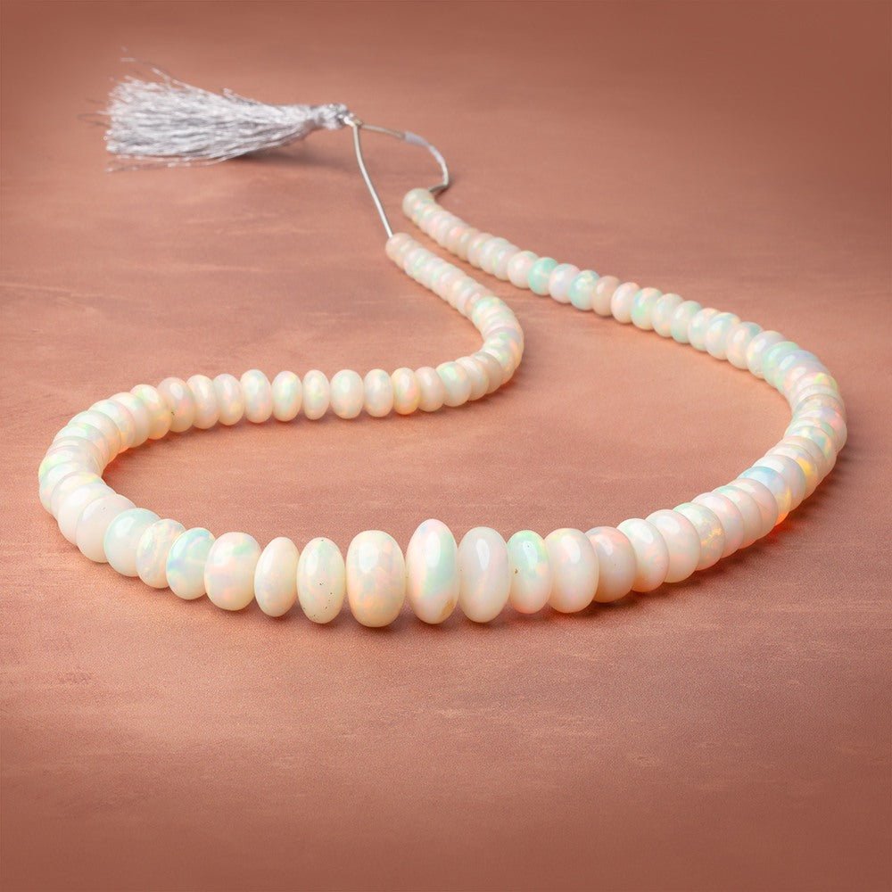 5 - 16mm Ethiopian Opal Plain Rondelle 20 inch 94 Beads AAA - Beadsofcambay.com