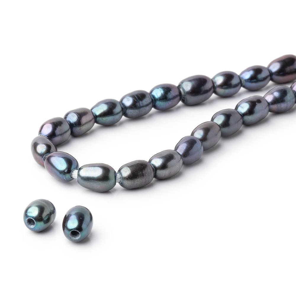 5 - 5.5mm Oval Freshwater Pearl with 1.5mm Large Hole - 15.5 inch Strand - Beadsofcambay.com