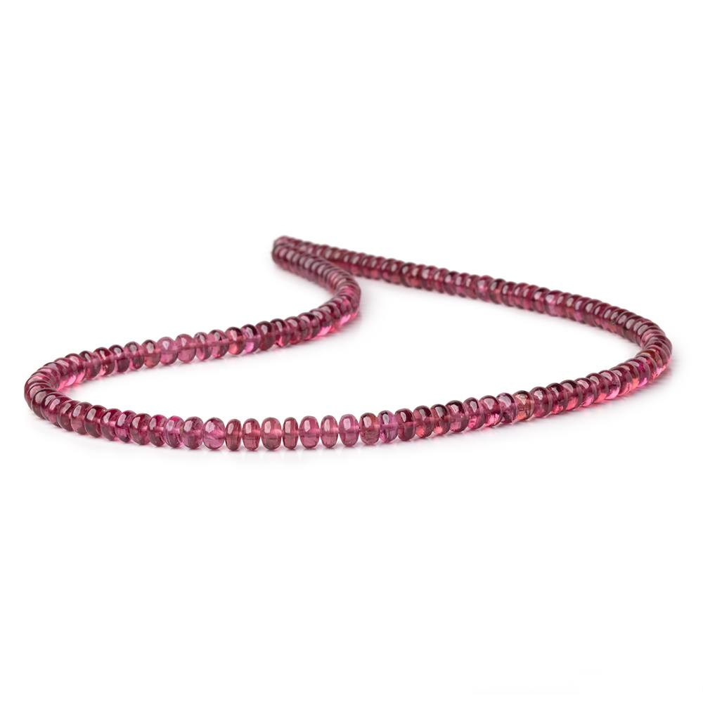 5 - 5.5mm Rhodolite Garnet Plain Rondelle Beads 18 inch 130 pieces AAA - Beadsofcambay.com