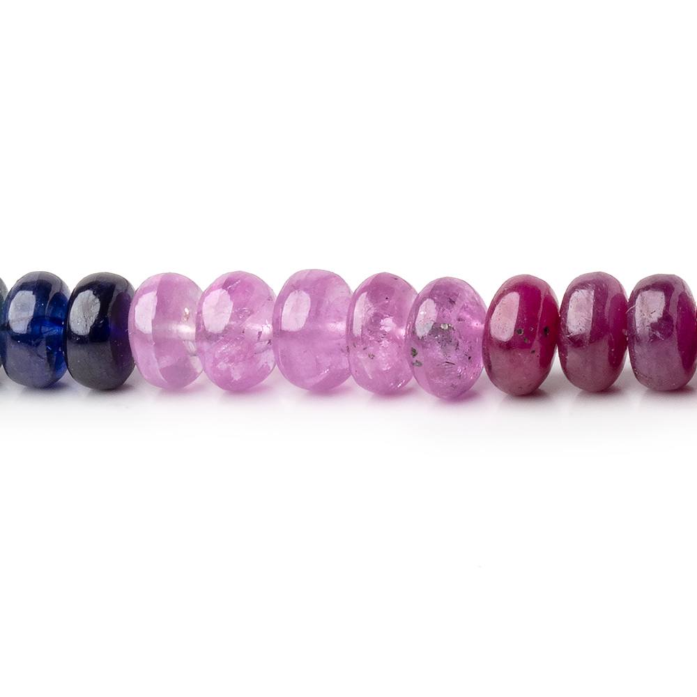 5 - 6mm Multi Color Sapphire Plain Rondelle Beads 18 inch 125 pieces AA - Beadsofcambay.com