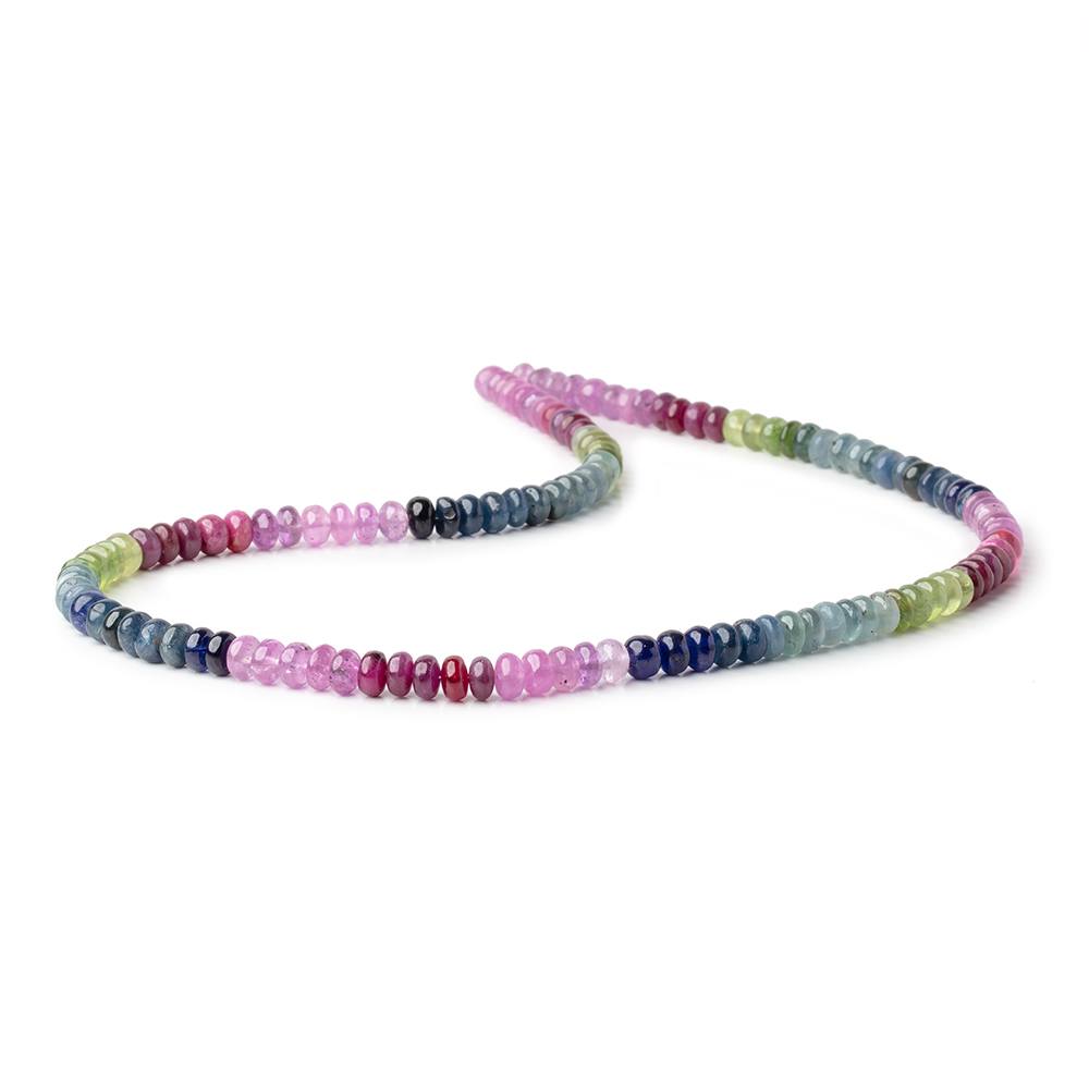 5 - 6mm Multi Color Sapphire Plain Rondelle Beads 18 inch 125 pieces AA - Beadsofcambay.com