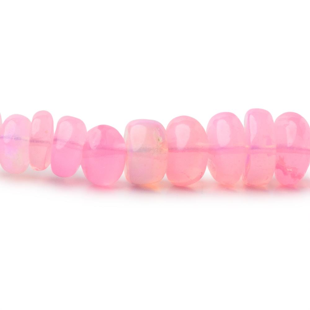 5 - 6mm Pink Ethiopian Opal Plain Rondelle 16 inch 145 Beads - Beadsofcambay.com