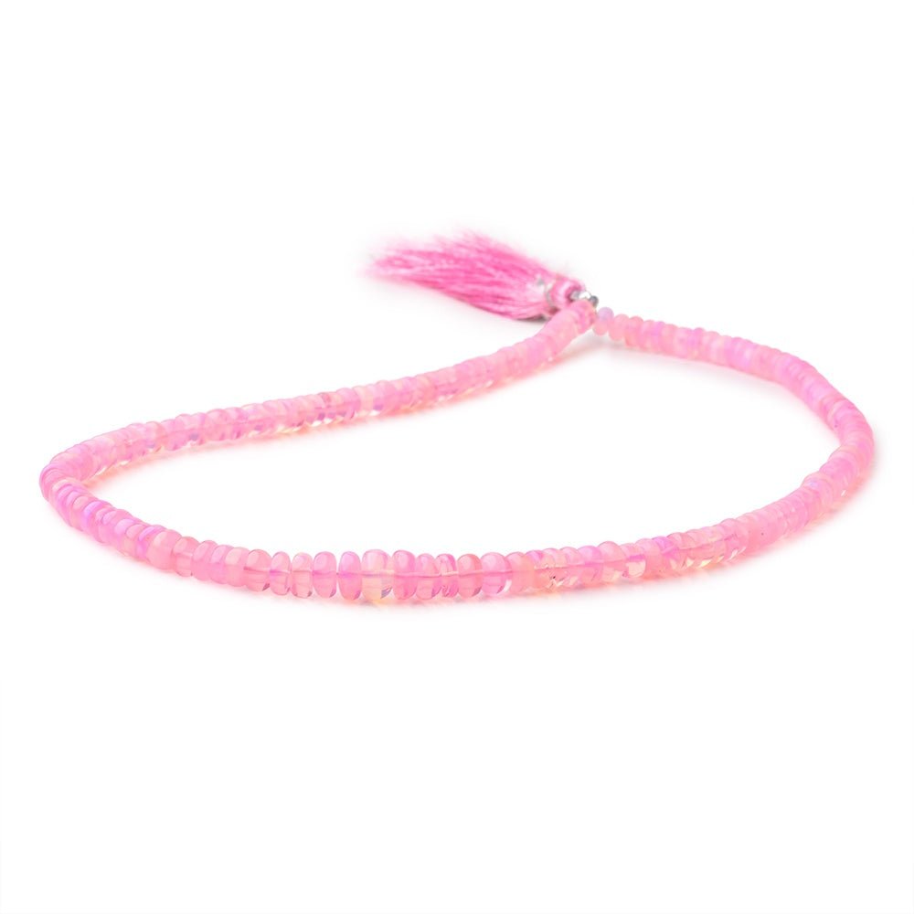 5 - 6mm Pink Ethiopian Opal Plain Rondelle 16 inch 145 Beads - Beadsofcambay.com