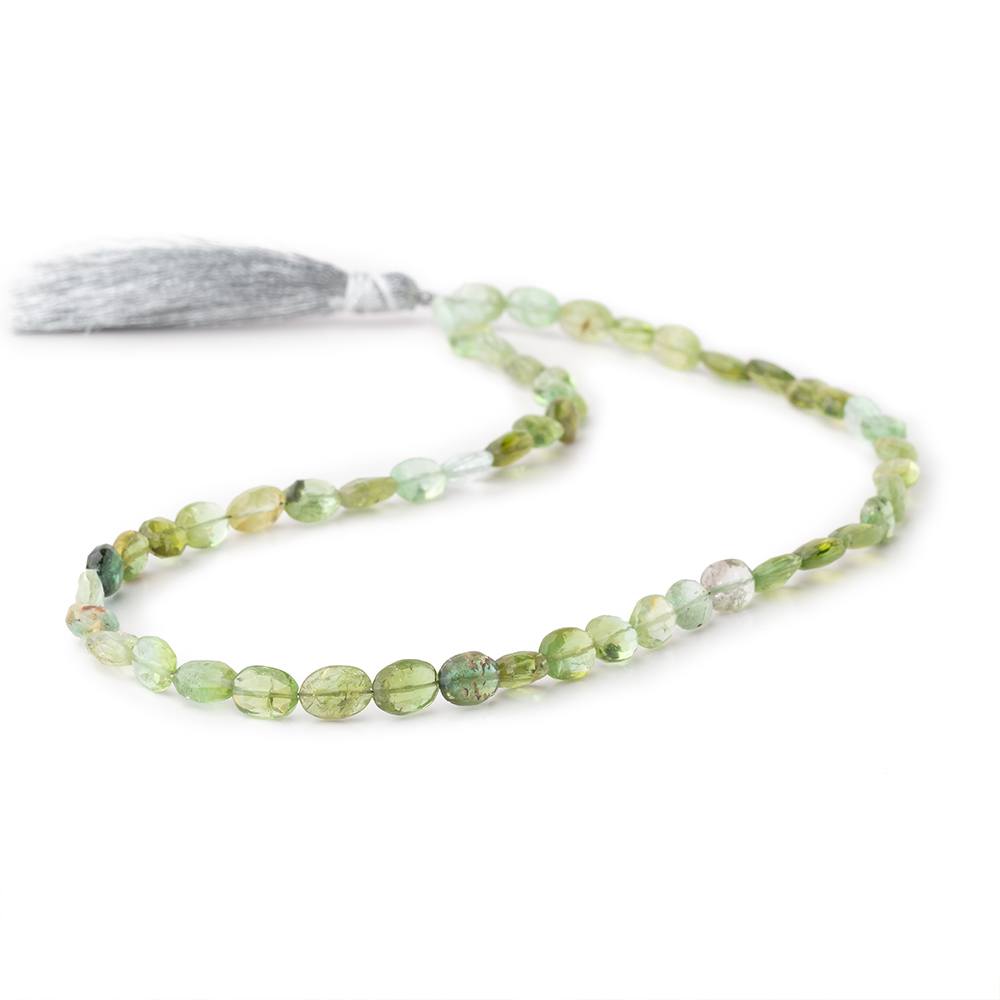 5-7.5mm Green Tourmaline Faceted Oval Beads 14 inch 48 pieces AA - Beadsofcambay.com