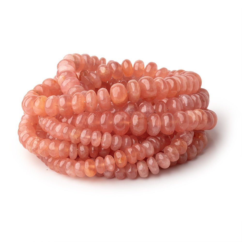 5 - 7.5mm Rhodochrosite Plain Rondelle Beads 16 inch 110 pieces AA - Beadsofcambay.com