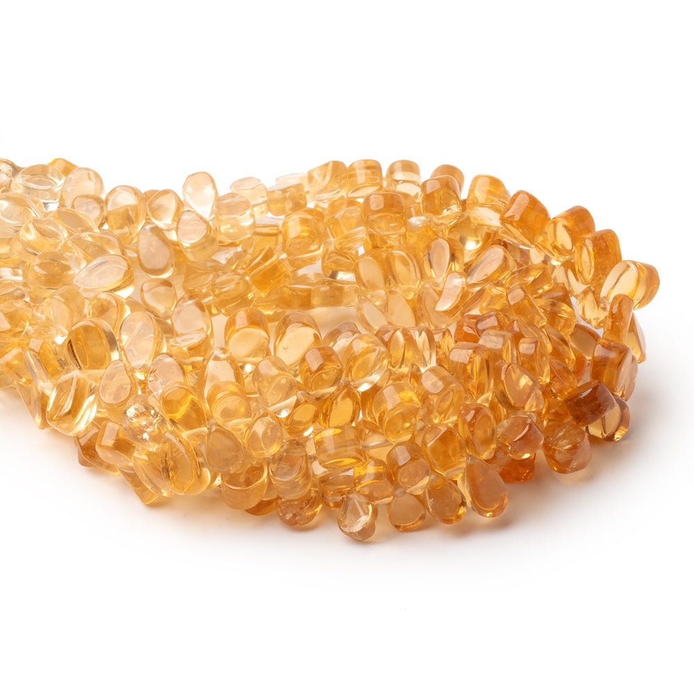 5 - 7mm Citrine Plain Pear Beads 6.5 inch 74 pieces - Beadsofcambay.com