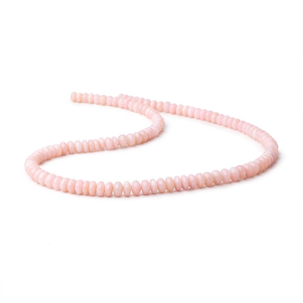 5-7mm Pink Peruvian Opal Plain Rondelle Beads 18 inch 115 pieces AA - Beadsofcambay.com