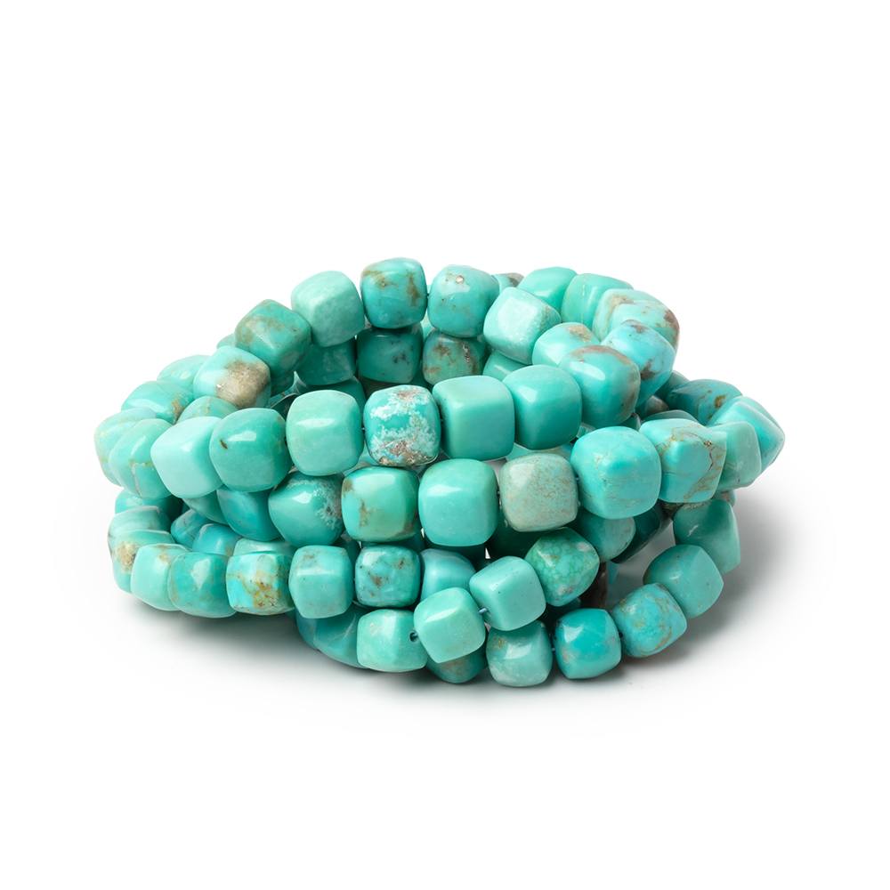 5-7mm Sleeping Beauty Turquoise Plain Cubes 16 inch 65 Beads AAA - Beadsofcambay.com