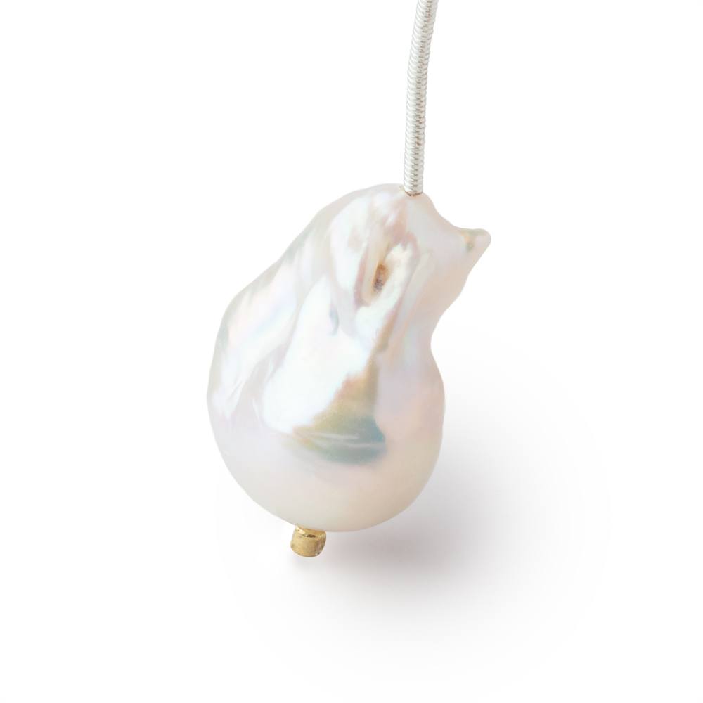20-23mm White Ultra Baroque Freshwater Pearl 1 Focal AA - BeadsofCambay.com