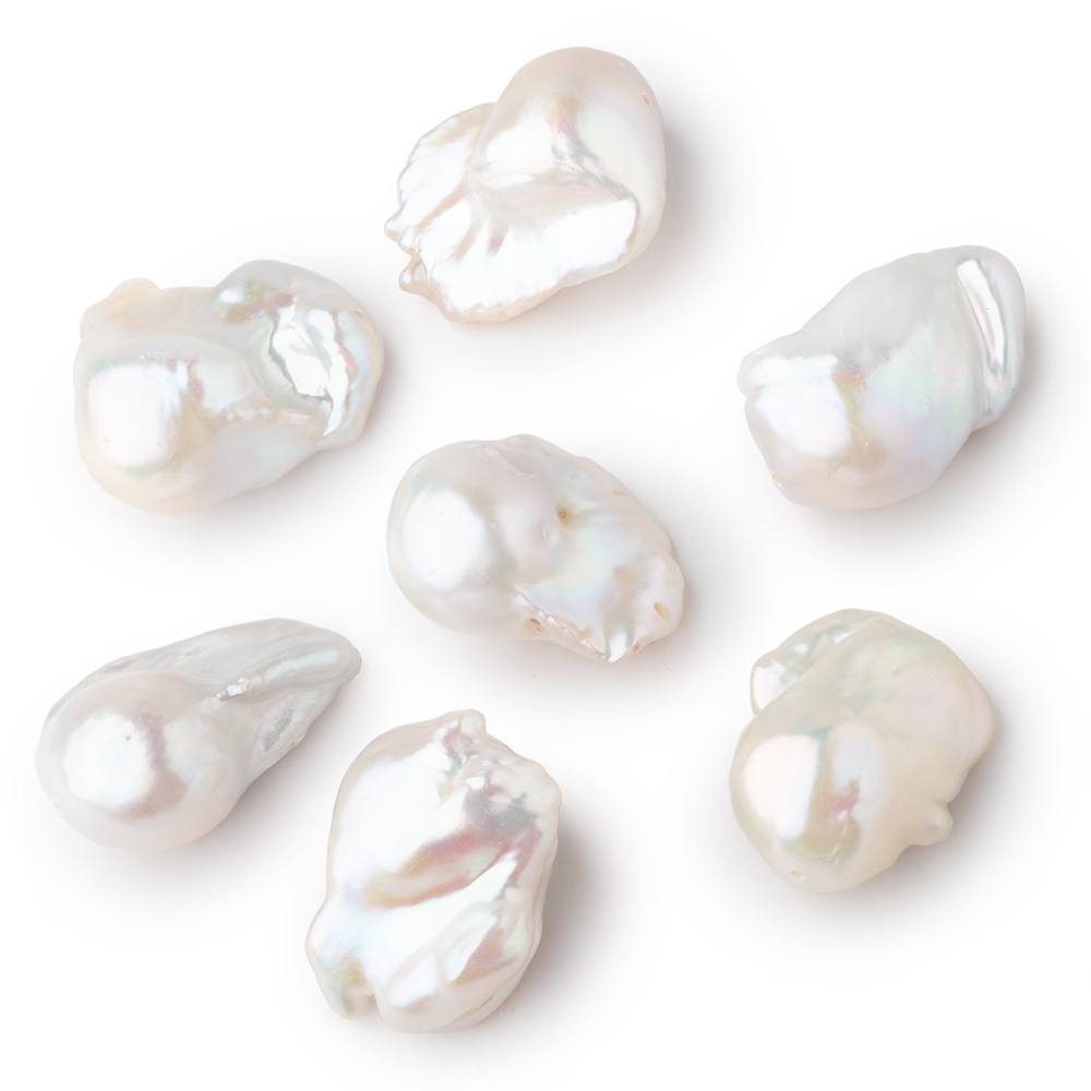 20-23mm White Ultra Baroque Freshwater Pearl 1 Focal AA - BeadsofCambay.com