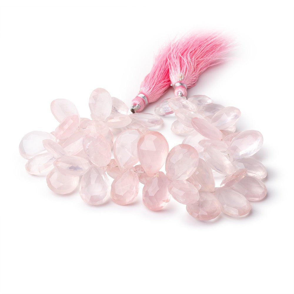 13-18mm Rose Quartz Faceted Pear Beads 8 inch 52 pieces - BeadsofCambay.com