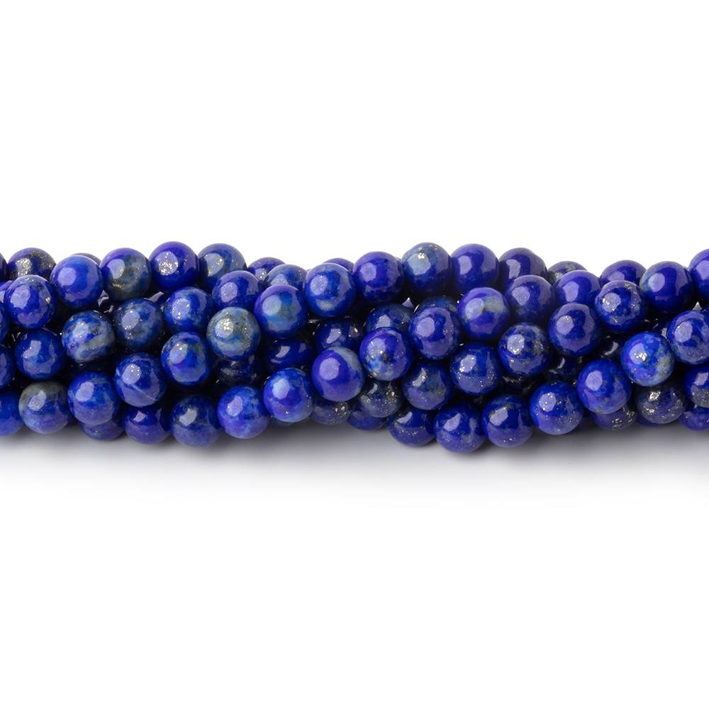 4mm Lapis Lazuli Plain Round Beads 16 inch 96 pieces - BeadsofCambay.com
