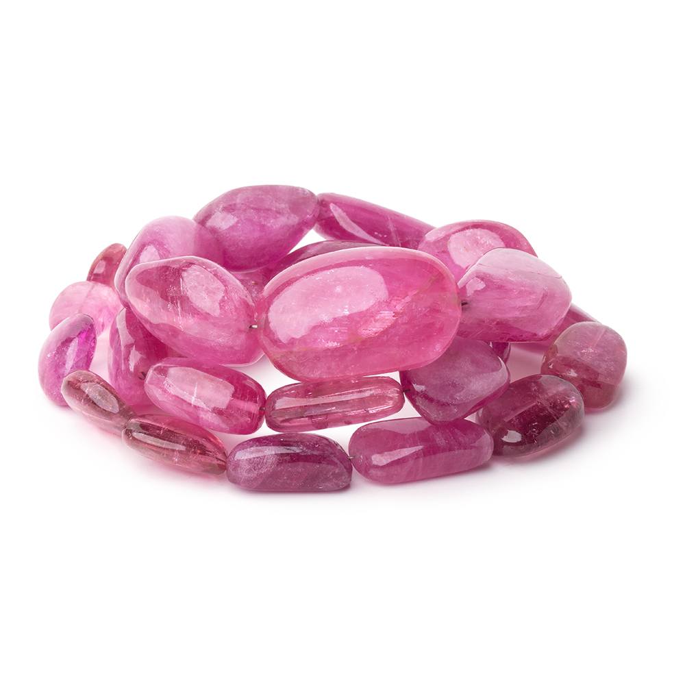 10-28mm Rubellite Tourmaline Plain Nugget Beads 20 inch 28 pieces AA - BeadsofCambay.com