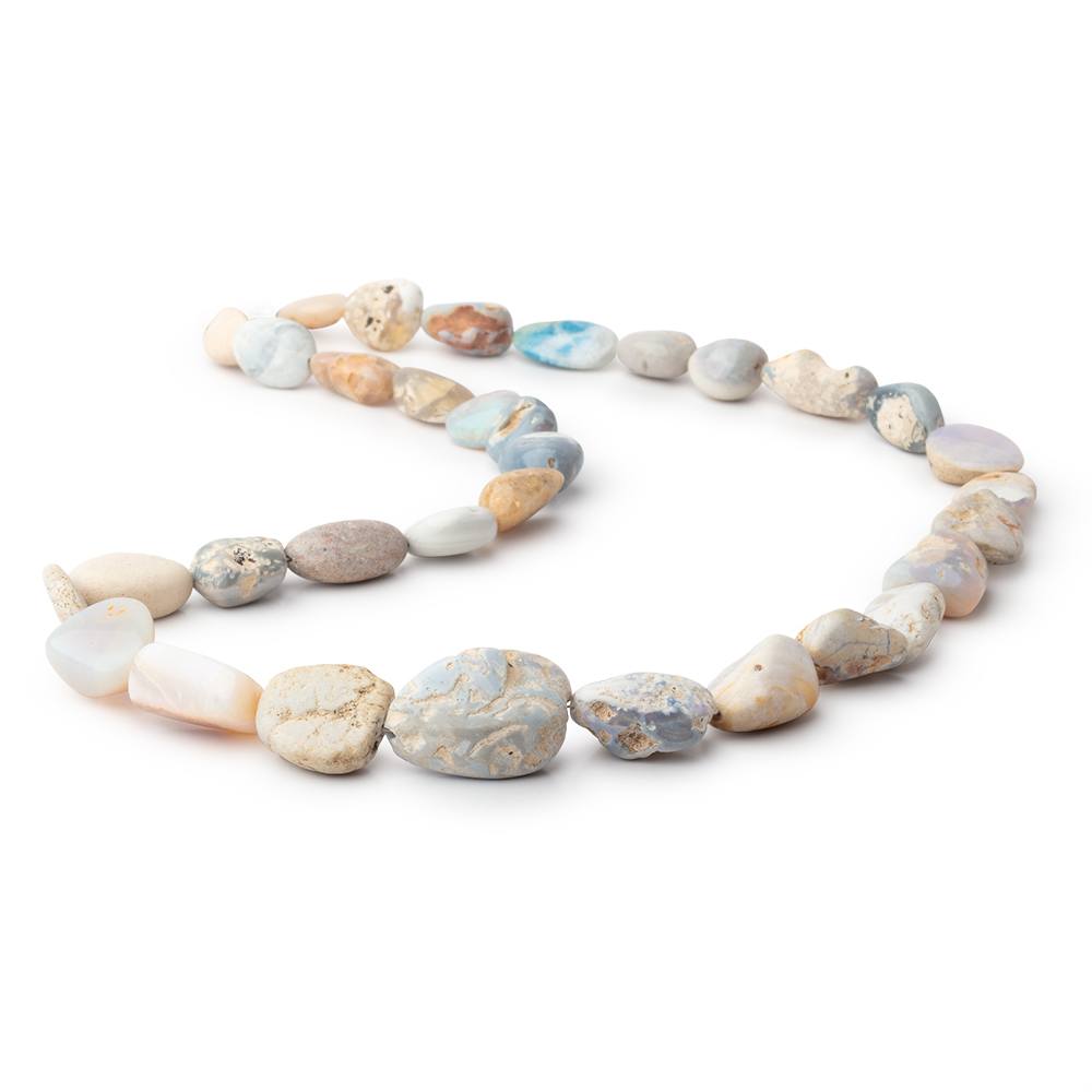 9-17mm Australian Boulder Opal plain nugget Beads 18 inch 33 pieces - BeadsofCambay.com