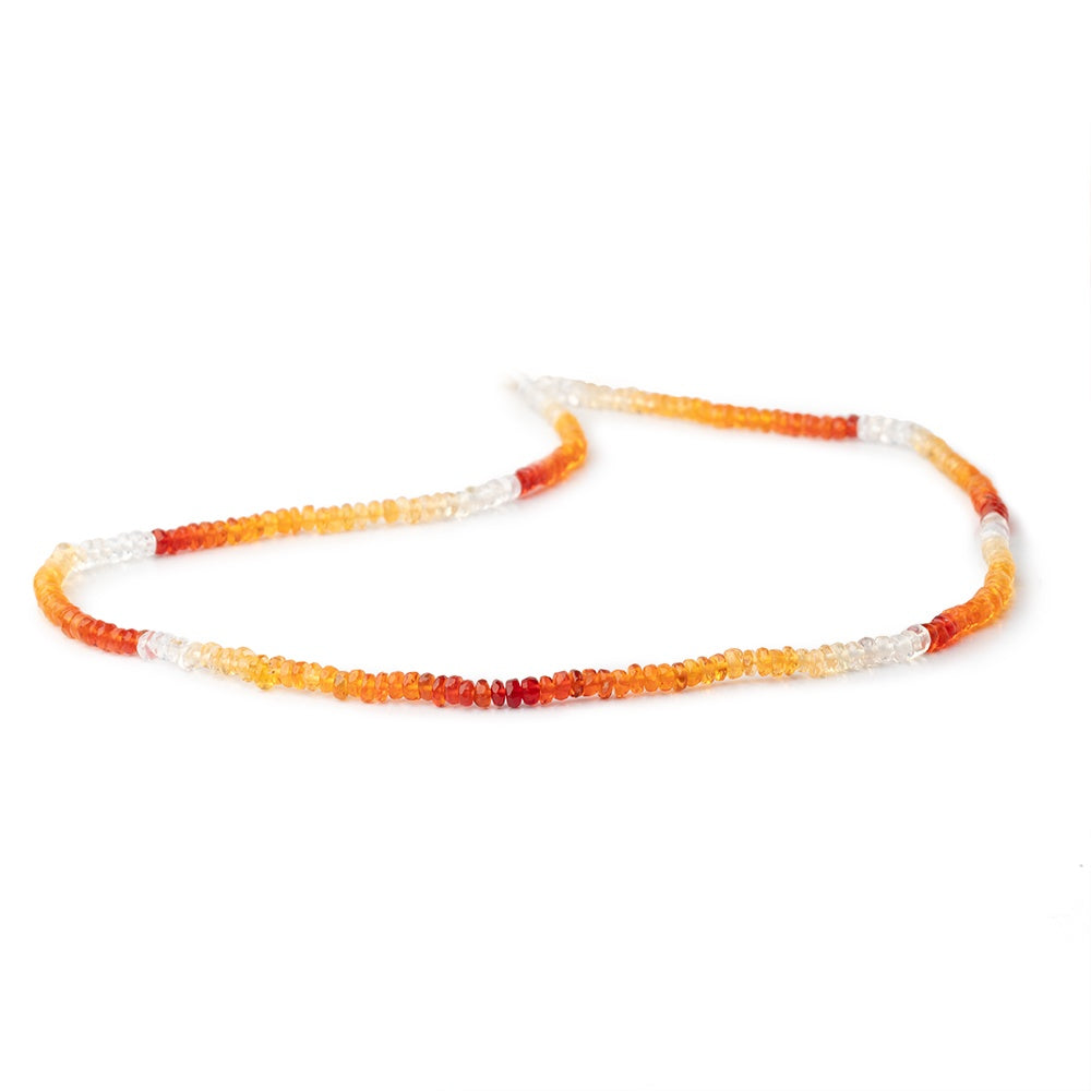 3mm Mexican Fire Opal Faceted Rondelle Beads 15.5 inch 230 pieces AA - BeadsofCambay.com