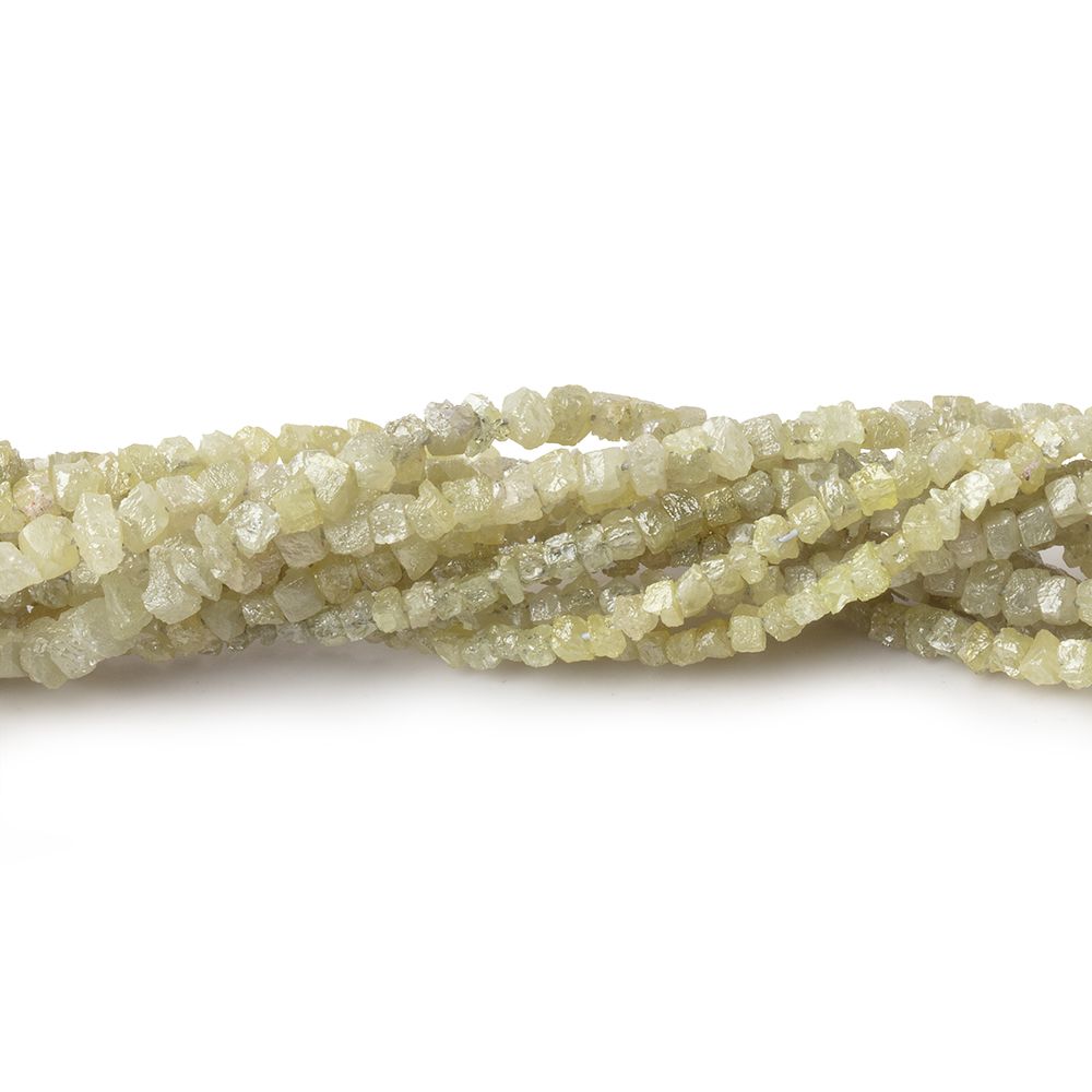 1-2.5mm Yellow Raw Diamond Cube Beads 15 inch 245 pieces - BeadsofCambay.com